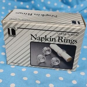 Tamus B409 vintage clear acrylic classy pretty napkin rings set of 4